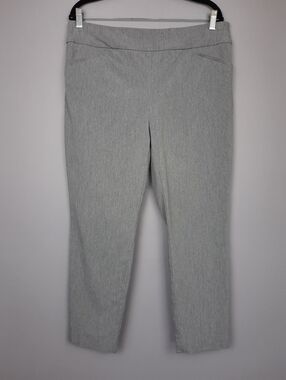 Chico's Fabulously Slimming Gray High Rise Pull On Ankle Ponte Pants size 12